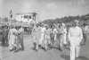 Fotografía de varios pilotos, entre ellos Tazio Nuvolari, Louis Chiron, Eugenio Siena, Marcel Lehoux y Jean Pierre Wimile en la pista del circuito de Lasarte